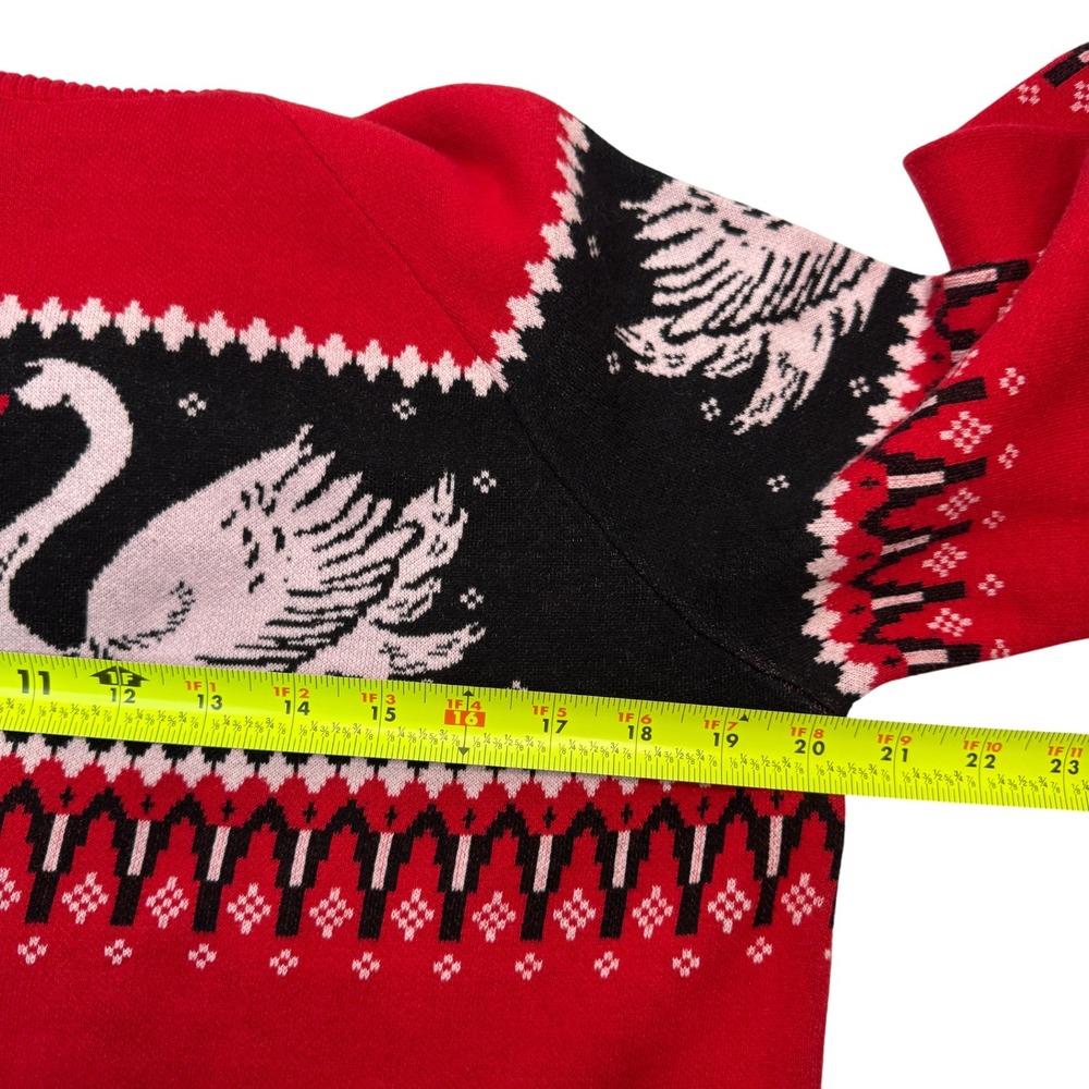 Nuuly X Rachel Antonoff Red Swan Fair Isle‎ Sweater Dress Sz M New W/Defect - Picture 12 of 15